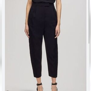 Whistles Lace Side Crepe Black Trousers 6 NWOT